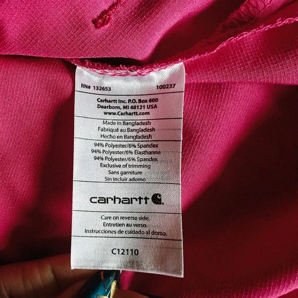 Carhartt Force Modern Fit Pink orange Scrub Top V-Neck Short Sleeve Medium - Picture 7 of 10